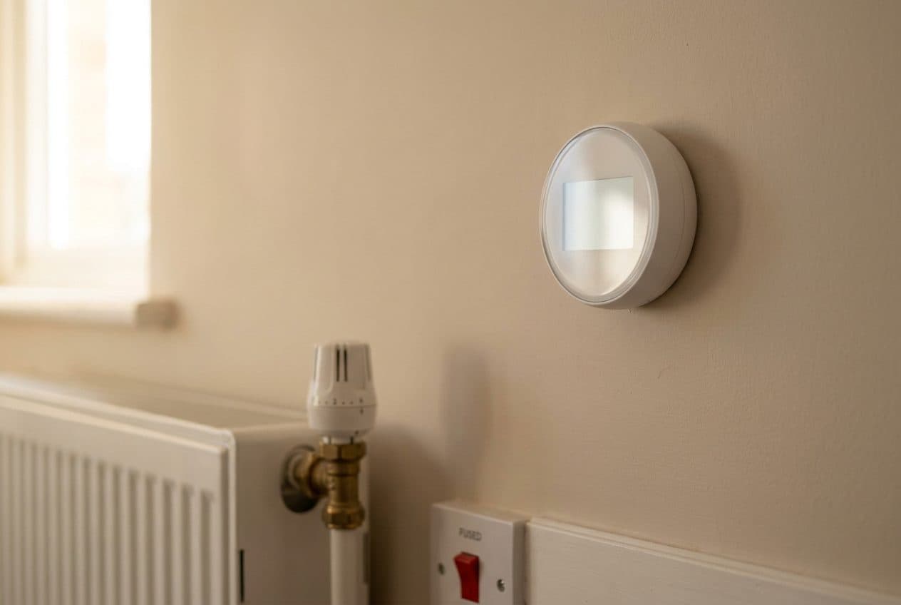 A wall thermostat and heating programmer, the controls an EPC credits
